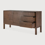 Sono sideboard - varnished teak - light brown - 2 doors - 3 drawers White Cliff Studio Sideboard