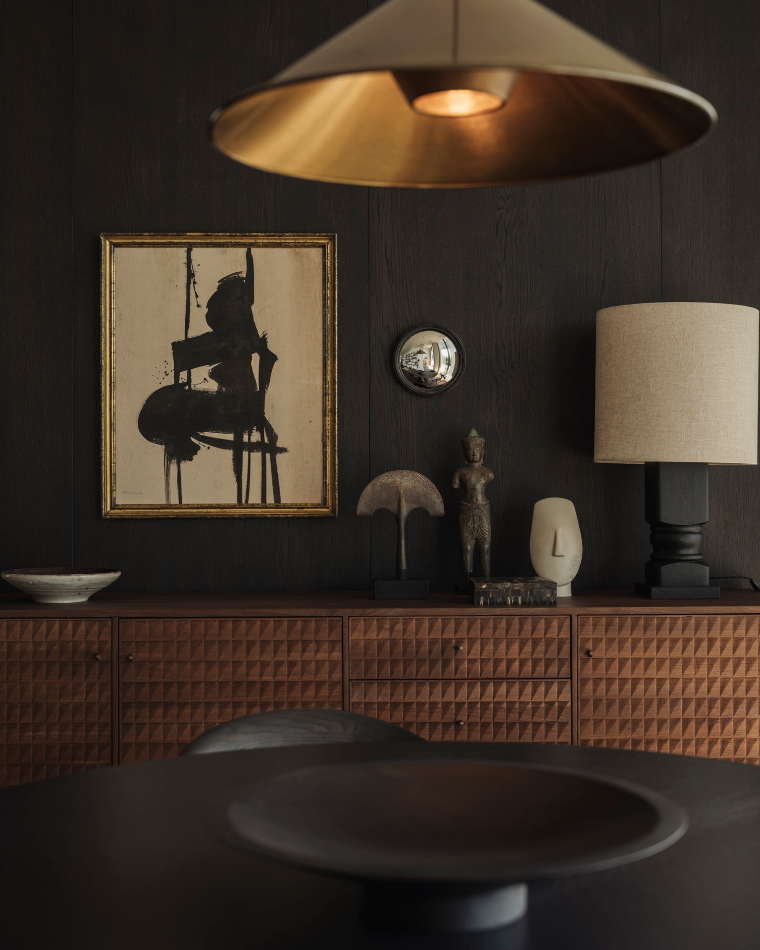 Sono sideboard - varnished teak - light brown - 3 doors - 3 drawers White Cliff Studio Sideboard