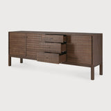 Sono sideboard - varnished teak - light brown - 3 doors - 3 drawers White Cliff Studio Sideboard