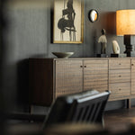 Sono sideboard - varnished teak - light brown - 3 doors - 3 drawers White Cliff Studio Sideboard