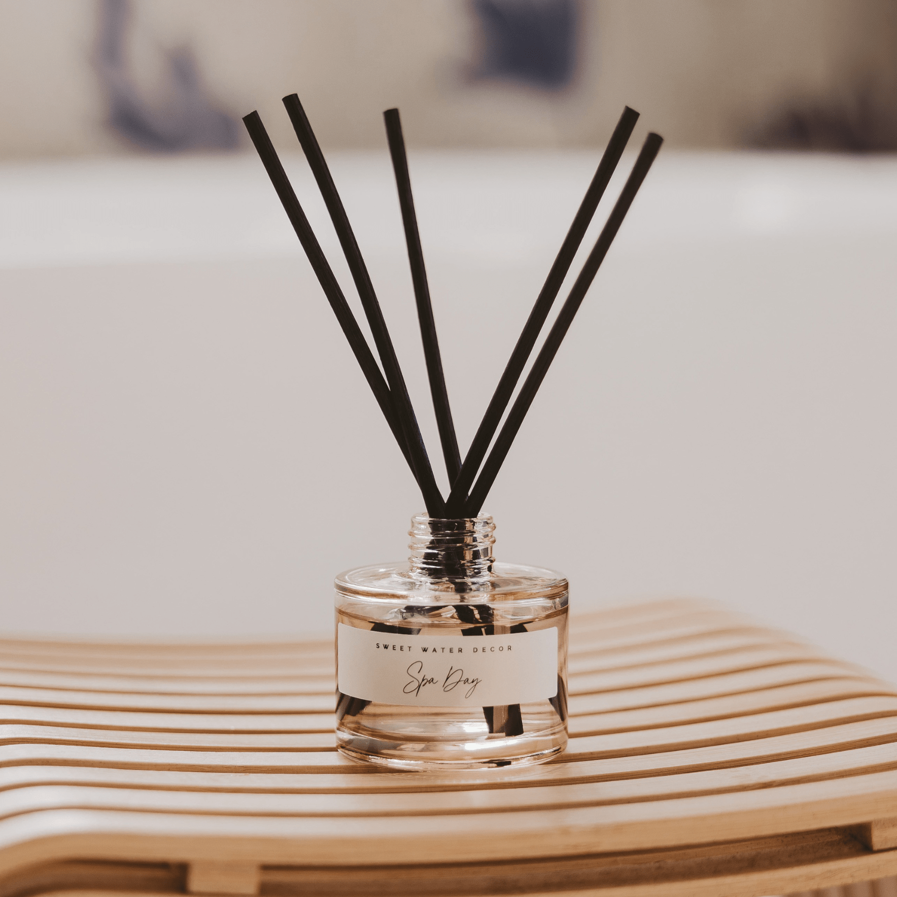 Spa Day Tinted Glass Jar Reed Diffuser White Cliff Studio Reed Diffusers