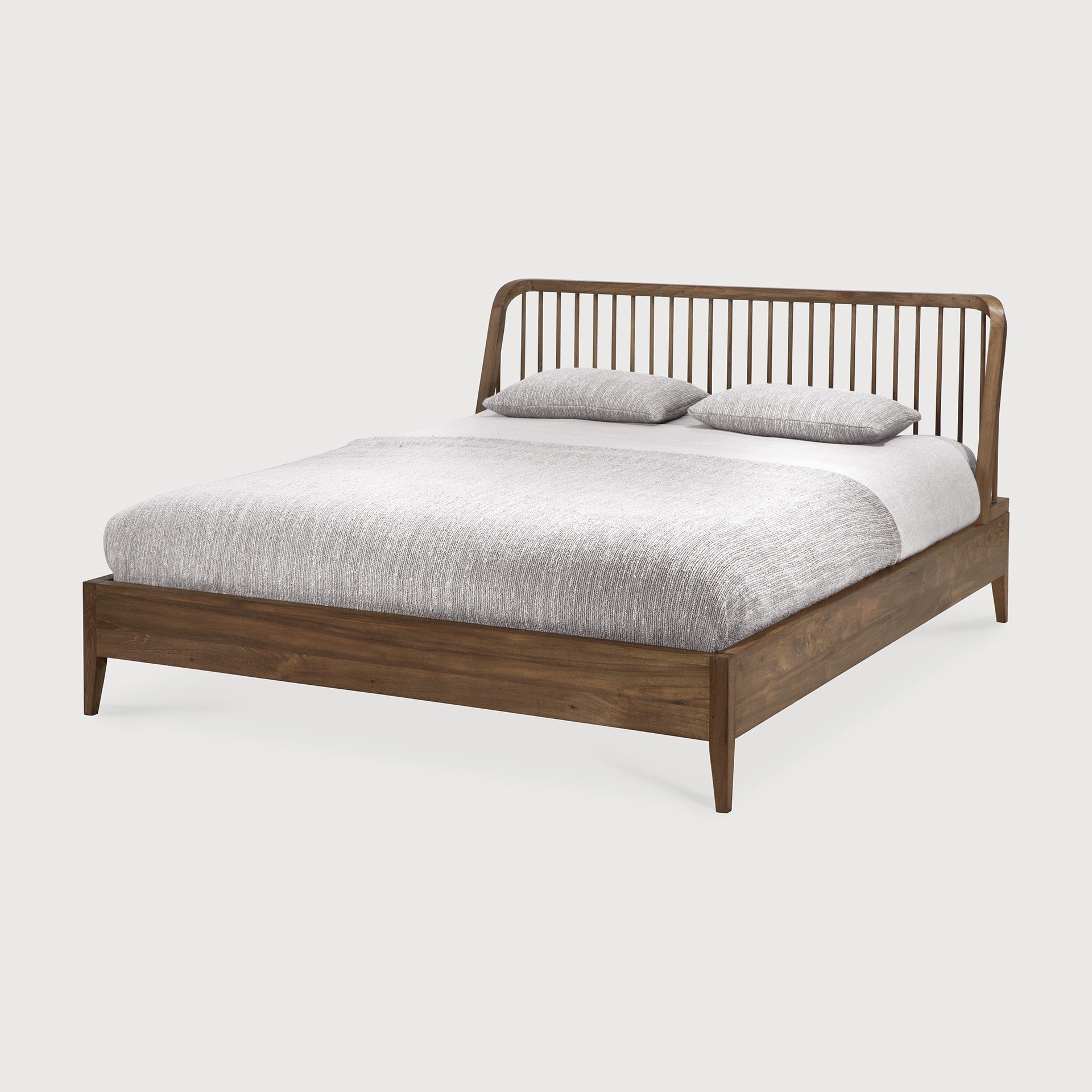 Spindle bed - reclaimed teak - US Queen - with slats White Cliff Studio Queen Bed Frame