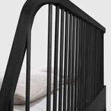 Spindle bed - varnished oak - black - US King - with slats White Cliff Studio King Bed Frame