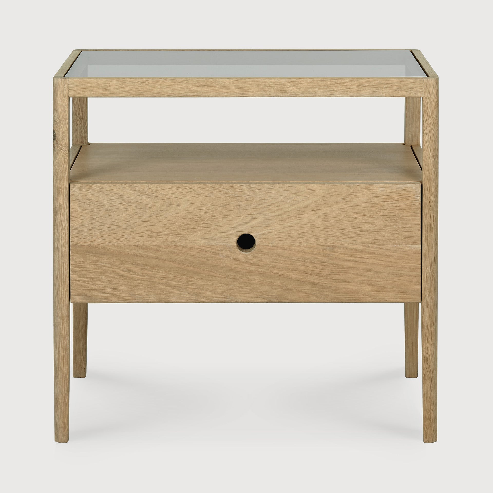 Spindle bedside table - oak - 1 drawer White Cliff Studio Nightstand