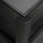 Spindle bedside table - varnished oak - black - 1 drawer White Cliff Studio Nightstand