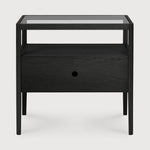 Spindle bedside table - varnished oak - black - 1 drawer White Cliff Studio Nightstand