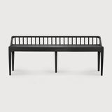 Spindle bench - varnished oak - black White Cliff Studio Bench / Dining Bench