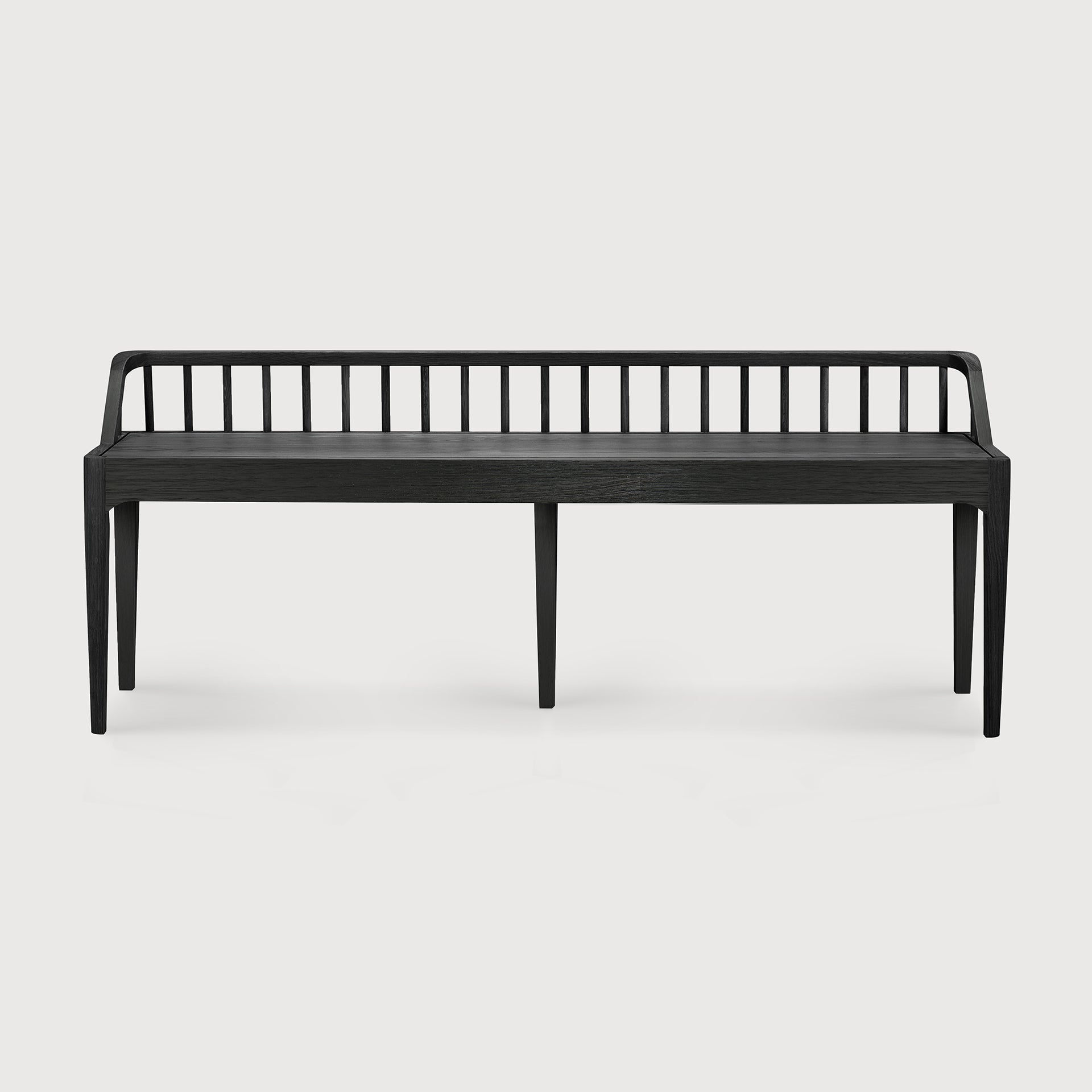 Spindle bench - varnished oak - black White Cliff Studio Bench / Dining Bench