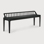 Spindle bench - varnished oak - black White Cliff Studio Bench / Dining Bench