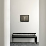 Spindle bench - varnished oak - black White Cliff Studio Bench / Dining Bench