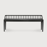 Spindle bench - varnished oak - black White Cliff Studio Bench / Dining Bench