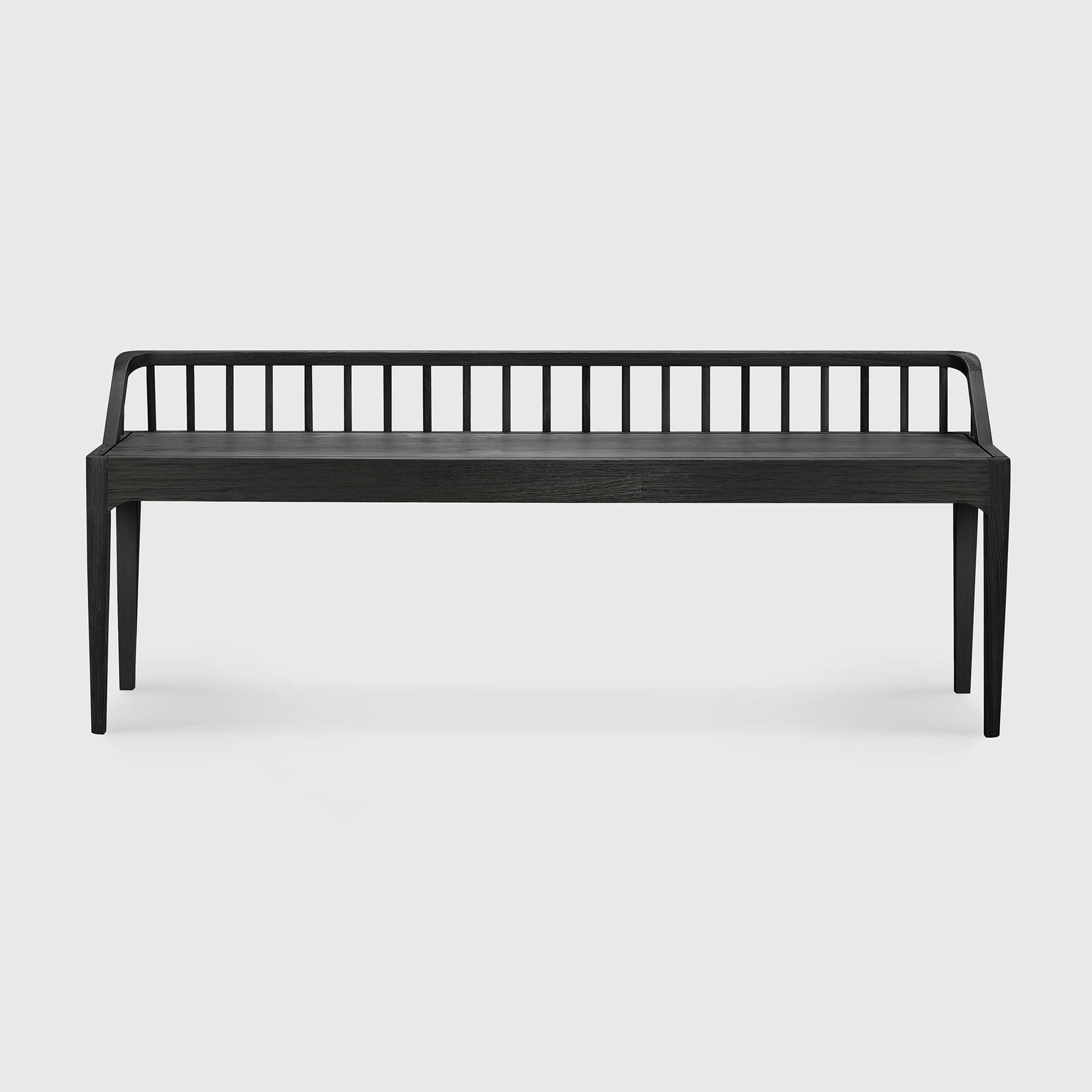 Spindle bench - varnished oak - black White Cliff Studio Bench / Dining Bench