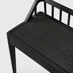Spindle bench - varnished oak - black White Cliff Studio Bench / Dining Bench