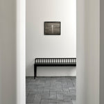 Spindle bench - varnished oak - black White Cliff Studio Bench / Dining Bench