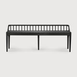 Spindle bench - varnished oak - black White Cliff Studio Bench / Dining Bench