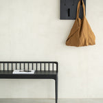 Spindle bench - varnished oak - black White Cliff Studio Bench / Dining Bench