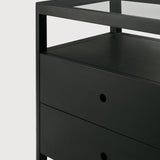 Spindle dresser - varnished oak - black - 4 drawers White Cliff Studio DRESSERS & CHEST OF DRAWERS