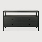 Spindle dresser - varnished oak - black - 4 drawers White Cliff Studio DRESSERS & CHEST OF DRAWERS