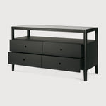 Spindle dresser - varnished oak - black - 4 drawers White Cliff Studio DRESSERS & CHEST OF DRAWERS