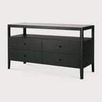 Spindle dresser - varnished oak - black - 4 drawers White Cliff Studio DRESSERS & CHEST OF DRAWERS