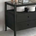 Spindle dresser - varnished oak - black - 4 drawers White Cliff Studio DRESSERS & CHEST OF DRAWERS