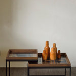 Squares tray - glass - Ink - square - S White Cliff Studio Trays