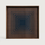 Squares tray - glass - Ink - square - S White Cliff Studio Trays