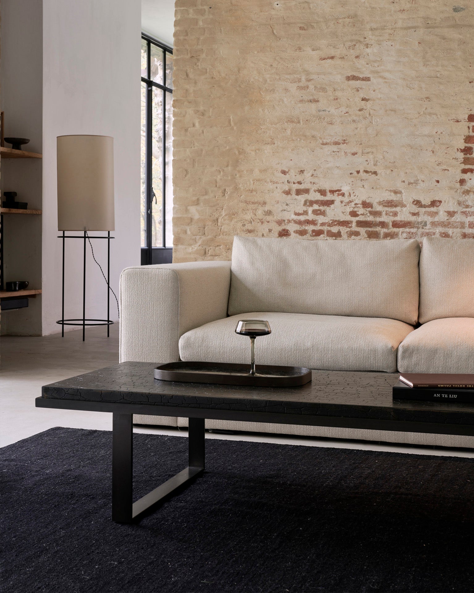 Stability coffee table - varnished Minerals - Umber - rectangular White Cliff Studio COFFEE TABLE