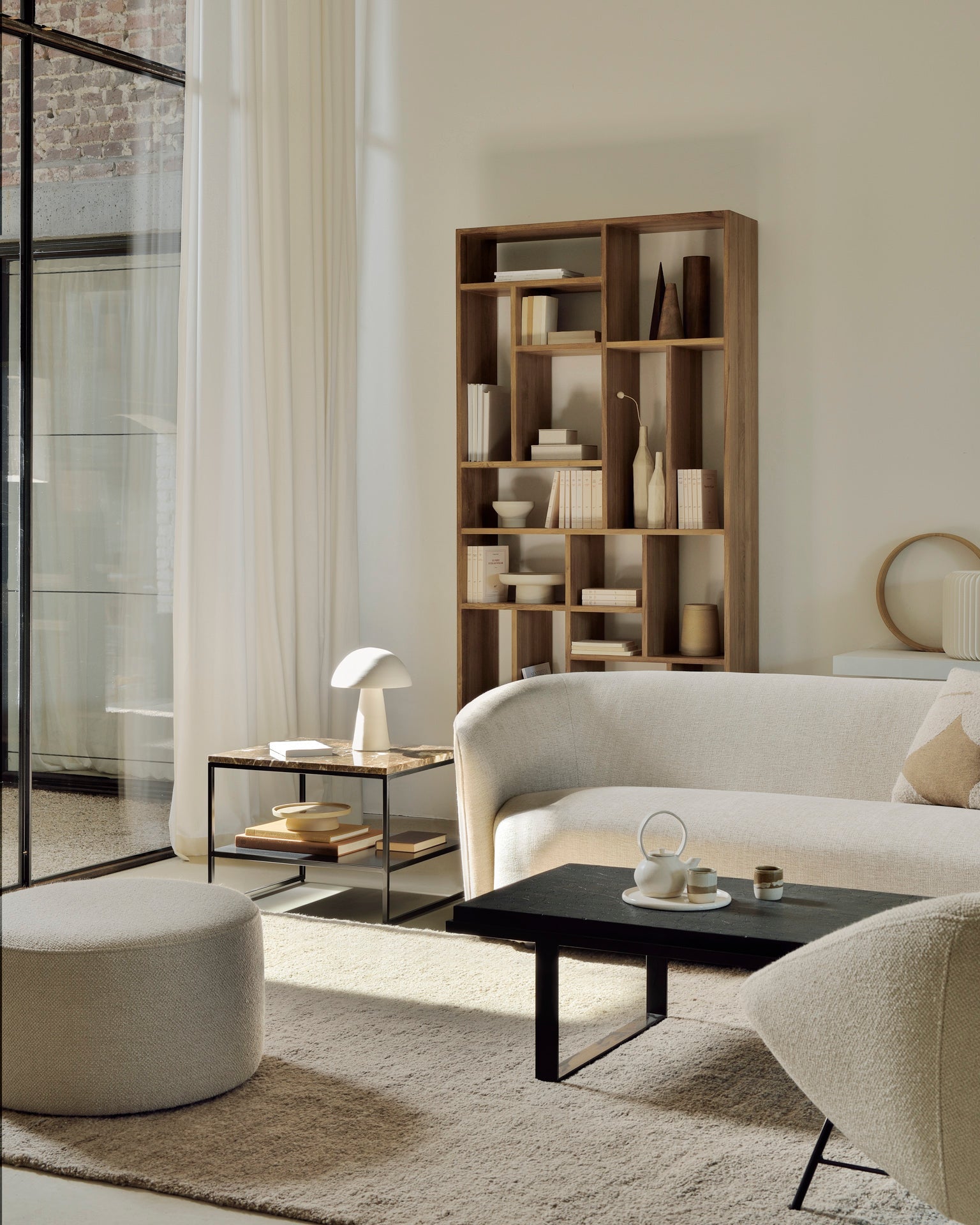 Stability coffee table - varnished Minerals - Umber - rectangular White Cliff Studio COFFEE TABLE