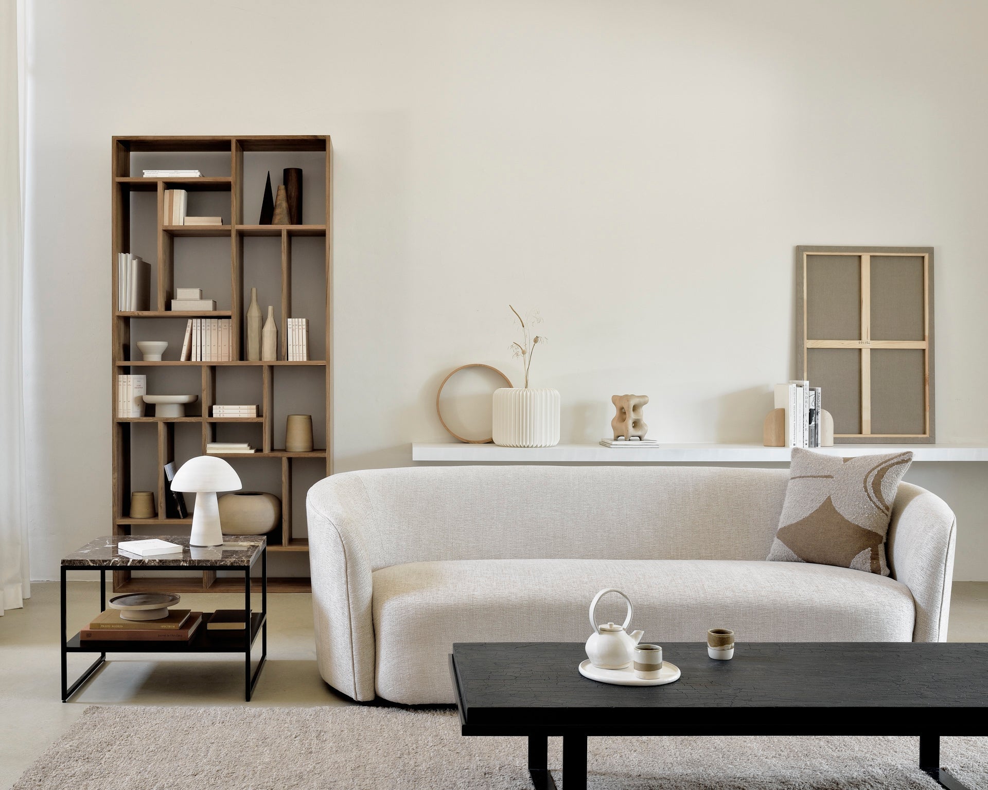 Stability coffee table - varnished Minerals - Umber - rectangular White Cliff Studio COFFEE TABLE