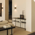 Stability console - varnished Minerals - Umber - low White Cliff Studio Console Table