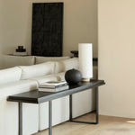 Stability console - varnished Minerals - Umber - low White Cliff Studio Console Table