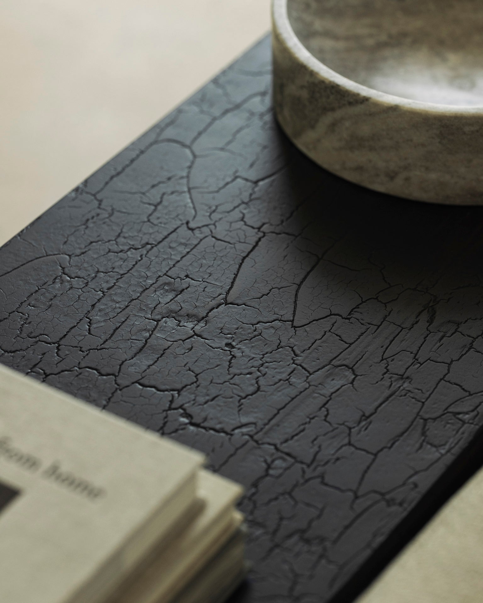 Stability console - varnished Minerals - Umber - low White Cliff Studio Console Table