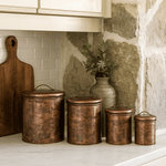 Stainless Steel Canister Set – Oxidized Copper Finish, Set of 4 White Cliff Studio Food Storage Cannister