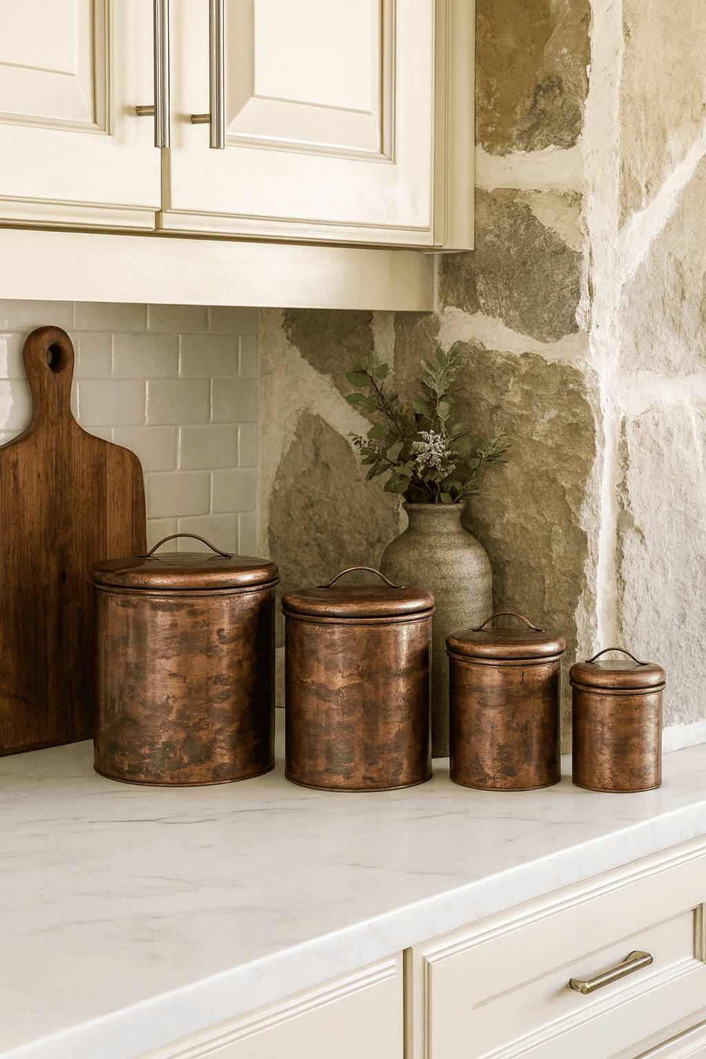 Stainless Steel Canister Set – Oxidized Copper Finish, Set of 4 White Cliff Studio Food Storage Cannister