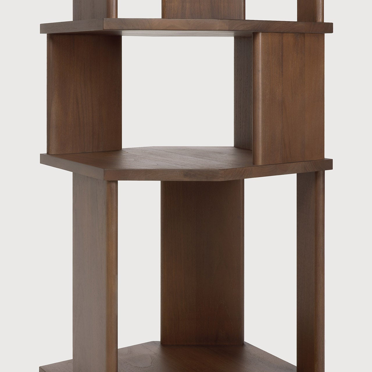 Stairs column - varnished teak - brown White Cliff Studio Wall Shelf