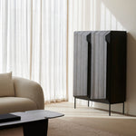 Stairs cupboard - varnished oak - brown - 2 doors White Cliff Studio Cab inet