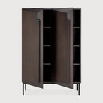 Stairs cupboard - varnished oak - brown - 2 doors White Cliff Studio Cab inet