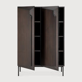 Stairs cupboard - varnished oak - brown - 2 doors White Cliff Studio Cab inet