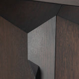 Stairs cupboard - varnished oak - brown - 2 doors White Cliff Studio Cab inet