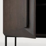 Stairs cupboard - varnished oak - brown - 2 doors White Cliff Studio Cab inet