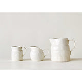 Stoneware Vintage Reproduction Pitcher, White