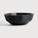 Striped bowl - varnished mahogany - black White Cliff Studio Decorative Bowls