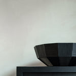 Striped bowl - varnished mahogany - black White Cliff Studio Decorative Bowls