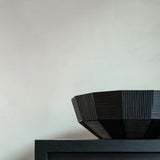 Striped bowl - varnished mahogany - black White Cliff Studio Decorative Bowls