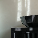 Striped bowl - varnished mahogany - black White Cliff Studio Decorative Bowls