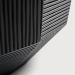 Striped bowl - varnished mahogany - black White Cliff Studio Decorative Bowls