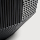 Striped bowl - varnished mahogany - black White Cliff Studio Decorative Bowls