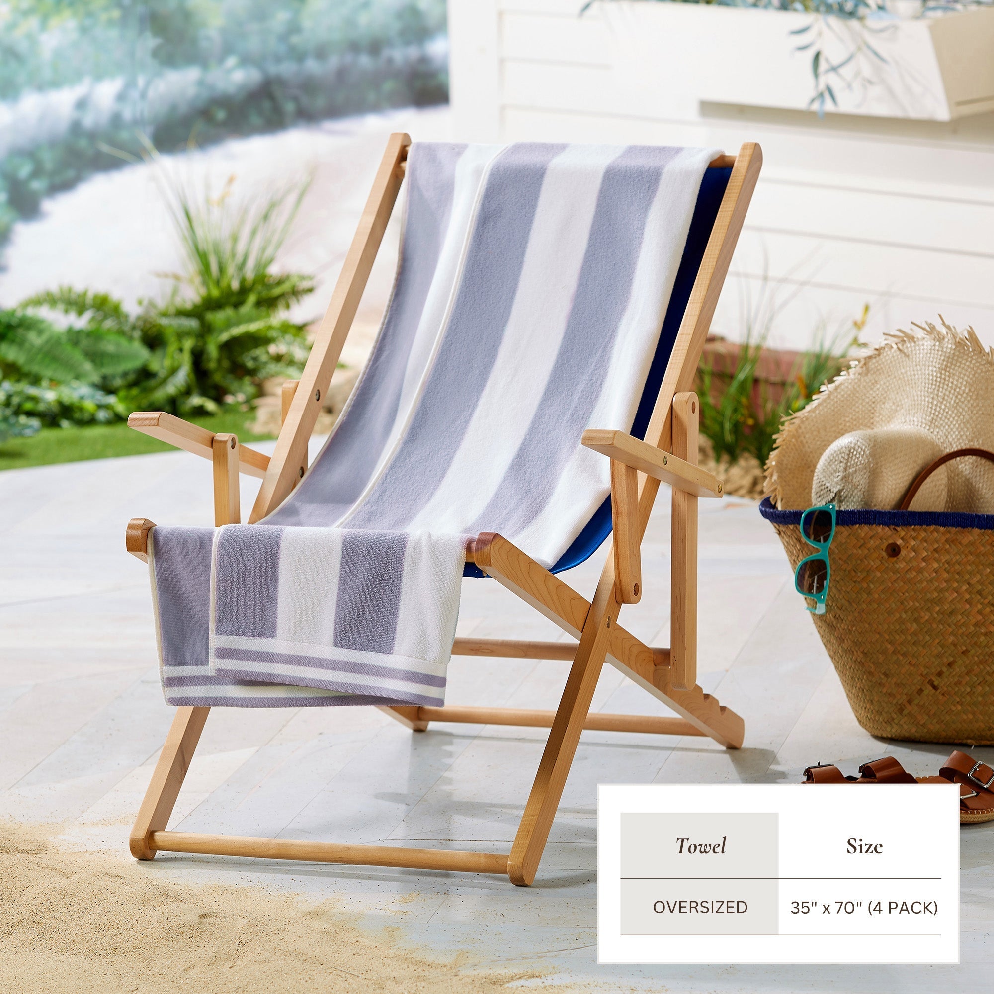 Striped Cabana Beach Towel - Edgartown Collection White Cliff Studio Towels