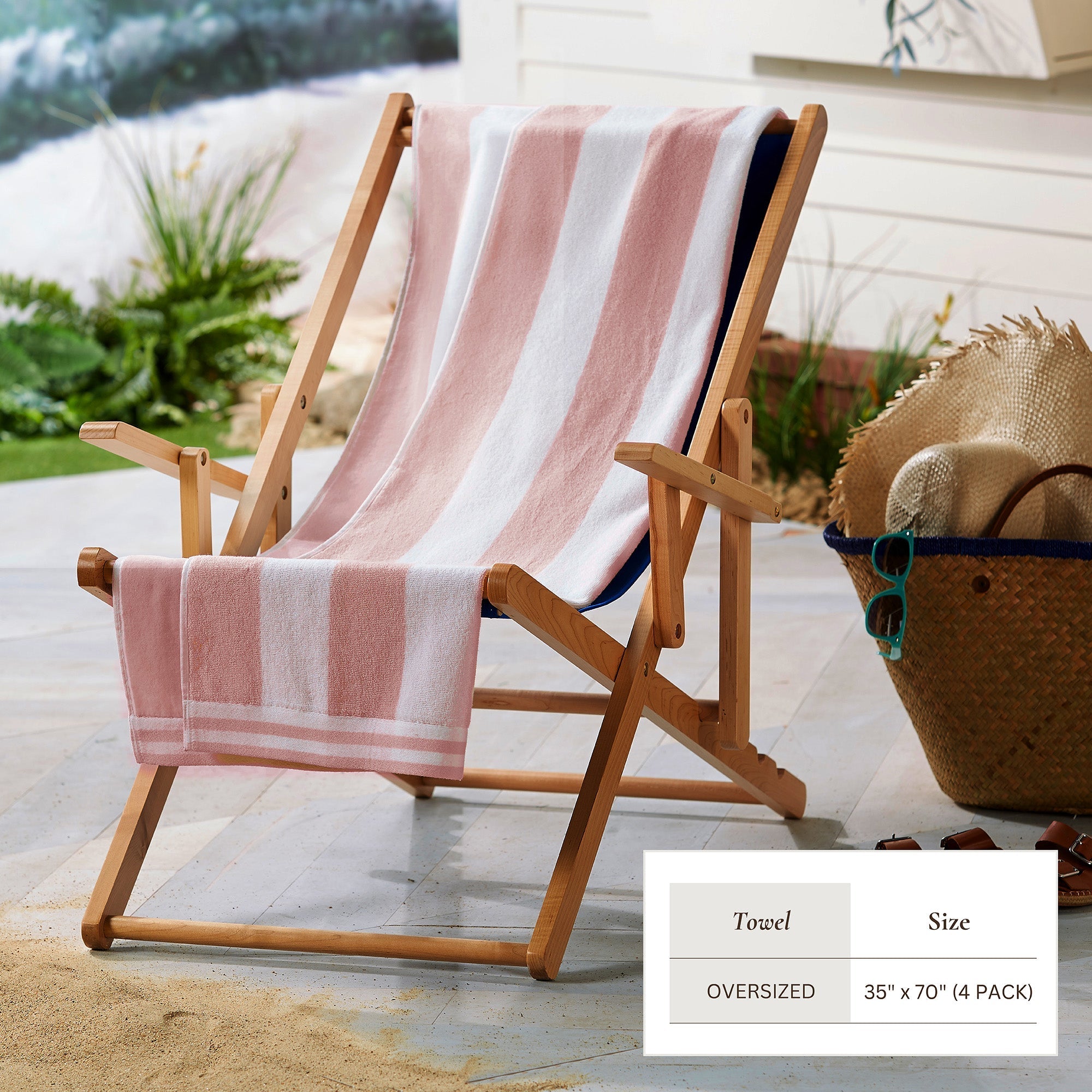 Striped Cabana Beach Towel - Edgartown Collection White Cliff Studio Towels